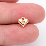 10pcs Heart Charm 7.5x7mm, 18K Brass, Jewelry Supply