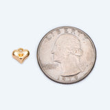 10pcs Heart Charm 7.5x7mm, 18K Brass, Jewelry Supply