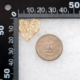 10pcs Heart Leaf Earring Filigree for DIY Jewelry Making (GB-3174)