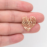 10pcs Heart Leaf Earring Filigree for DIY Jewelry Making (GB-3174)