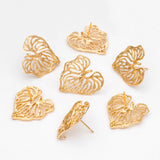 10pcs Heart Leaf Earring Filigree for DIY Jewelry Making (GB-3174)
