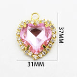 10pcs Heart Shaped Rhinestone Buckle Metal Band Ring Jewelry DIY
