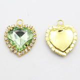 10pcs Heart Shaped Rhinestone Buckle Metal Band Ring Jewelry DIY