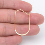10pcs Geometric Hoop Earrings 32x19mm Ear Wire Components