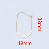 10pcs Geometric Hoop Earrings 32x19mm Ear Wire Components
