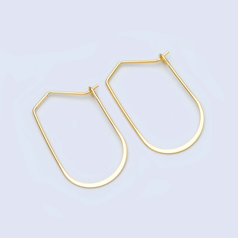 10pcs Geometric Hoop Earrings 32x19mm Ear Wire Components