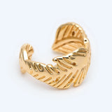 10pcs Leaf Ear Cuffs, Plated Brass Earcuff Earring