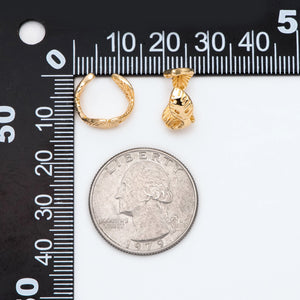 10pcs Leaf Ear Cuffs, Plated Brass Earcuff Earring