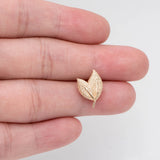 10pcs Leaf Ear Posts 15x11mm Plated Brass Stud Earrings