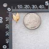 10pcs Leaf Ear Posts 15x11mm Plated Brass Stud Earrings