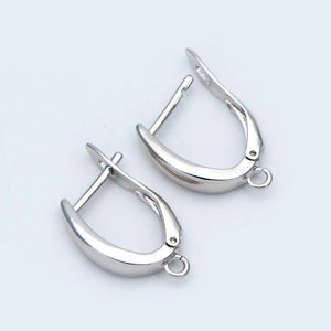 10pcs Leverback Ear Hooks 21x12mm Rhodium Plated Brass Earring Hooks