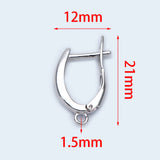 10pcs Leverback Ear Hooks 21x12mm Rhodium Plated Brass Earring Hooks