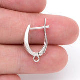 10pcs Leverback Ear Hooks 21x12mm Rhodium Plated Brass Earring Hooks