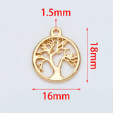 10pcs Life Tree Charm Pendants 18K Plated Brass Not Easily Tarnish