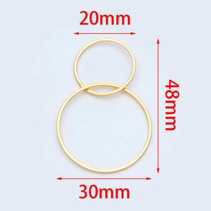 10pcs Interlocking Rings Pendant, Entwined Circles 20mm and 25/30mm