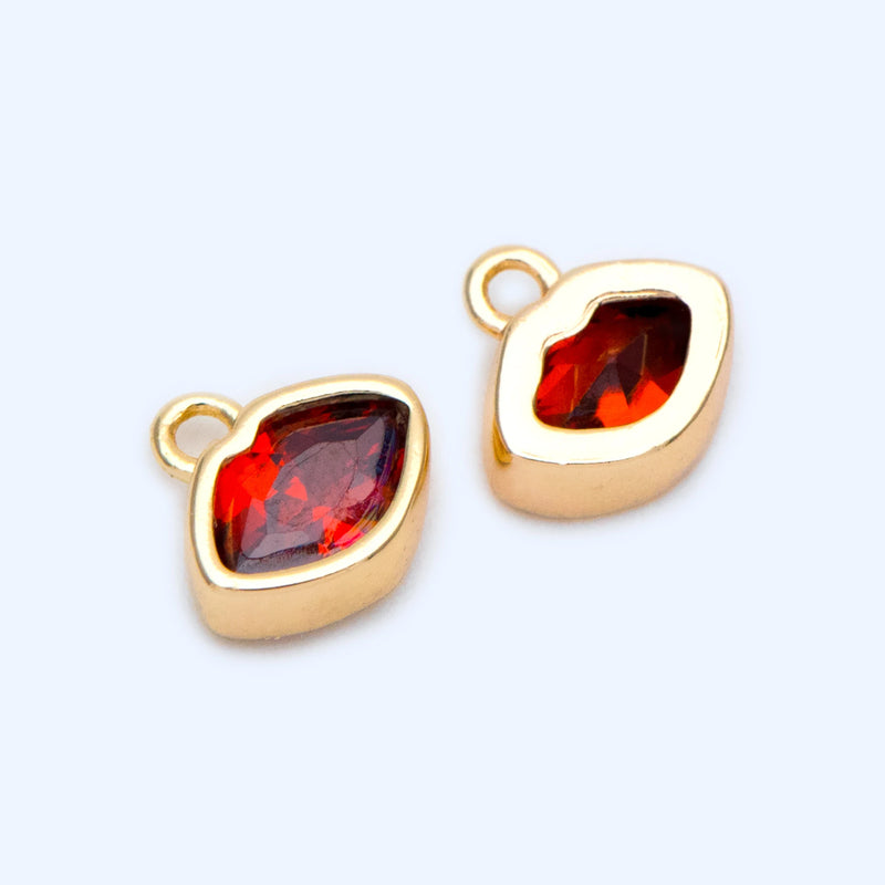 10pcs Red Lips Charms Pendant CZ Sexy Lips Charm (GB-1225)