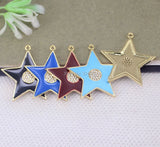 10pcs Copper Enamel Star Pendant with Cubic Zirconia for Jewelry Making