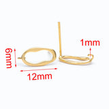 10pcs Oval Ear Posts with Open Loops for DIY Earrings