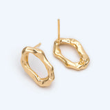 10pcs Oval Ear Posts, Oval Stud Earrings, Jewelry Making Supplies