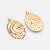 10pcs Oval Moon Star Charms, Earring Findings, DIY Jewelry Making Supplies