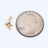 10pcs Plated Brass CZ Paved Leaf Charms, Leaf Pendants, Earring Findings