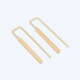 10pcs Gold Plated Brass Cube Ear Hooks 34x10mm