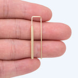 10pcs Gold Plated Brass Cube Ear Hooks 34x10mm