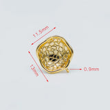 10pcs Plated Brass Flower Ear Posts 13mm with Loop