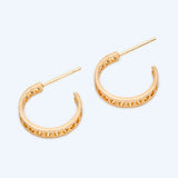 10pcs Circle Stud Earring, 16mm Posts, Plated Brass, Geometric Design