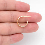 10pcs Circle Stud Earring, 16mm Posts, Plated Brass, Geometric Design