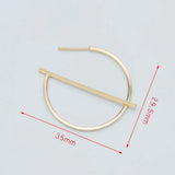 10pcs Geometric Circle Stud Earring Posts, 35mm Size, Plated Brass (GB-509)