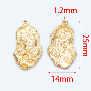 10pcs Hammered Brass Charms 25x14mm