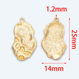 10pcs Hammered Brass Charms 25x14mm