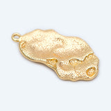 10pcs Hammered Brass Charms 25x14mm