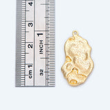 10pcs Hammered Brass Charms 25x14mm