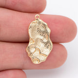 10pcs Hammered Brass Charms 25x14mm
