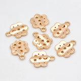 10pcs Plated Brass Moon Flower Charms for Jewelry Making