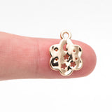 10pcs Plated Brass Moon Flower Charms for Jewelry Making