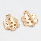 10pcs Plated Brass Moon Flower Charms for Jewelry Making