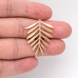 10pcs Plated Brass Leaf Charm Pendants 31x25mm