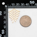 10pcs Plated Brass Leaf Charm Pendants 31x25mm