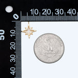 10pcs Plated Brass North Star Charms 14x12mm CZ Paved Tiny Star Pendants