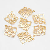 10pcs Brass Square Pendants, Geometric Charms For Jewelry Making (GB-3085)