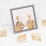 10pcs Brass Square Pendants, Geometric Charms For Jewelry Making (GB-3085)