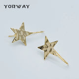 10pcs Plated Brass Star Ear Hooks 30x19mm Earwires Earring Post Components