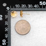 10pcs Plated Brass Textured Ear Posts, Pearl Earring Mounts, Stud Earrings