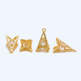 10pcs Plated Brass Tower Charm 15x8mm for DIY Jewelry Making (GB-1738)