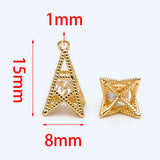 10pcs Plated Brass Tower Charm 15x8mm for DIY Jewelry Making (GB-1738)