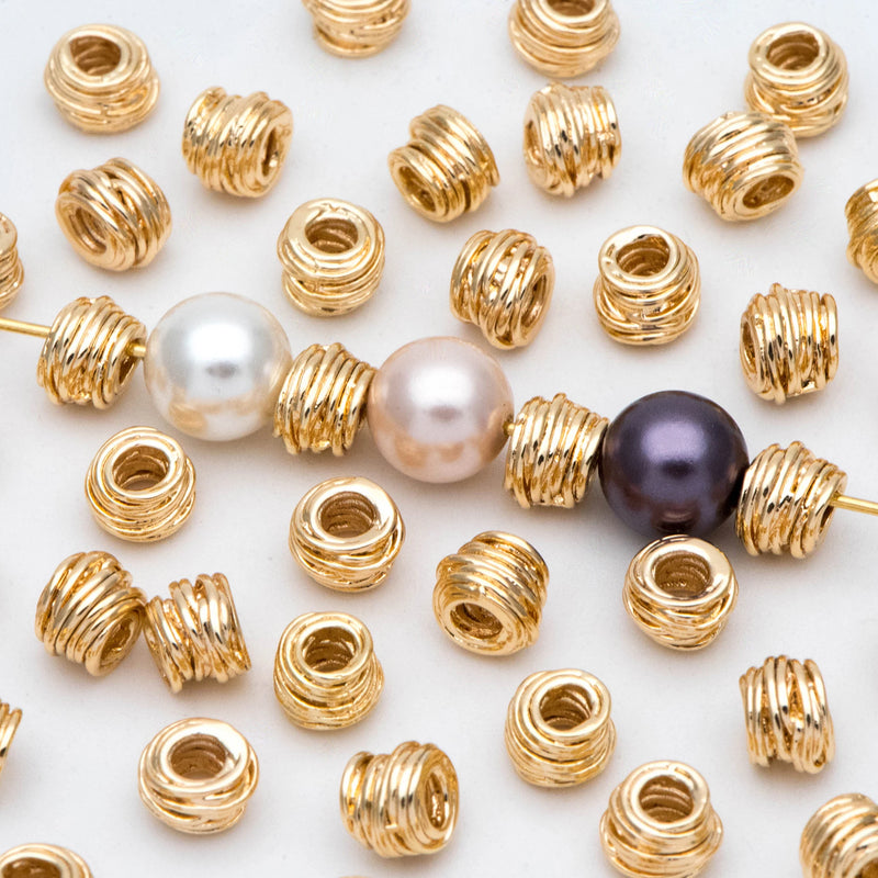 10pcs Plated Brass Spacer Beads for DIY Jewelry Making