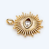 Plated CZ Paved Eye Charm Evil Eye Pendant Sun Pendants